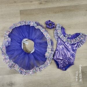 Purple Kids Costume Set with Floral Accents
